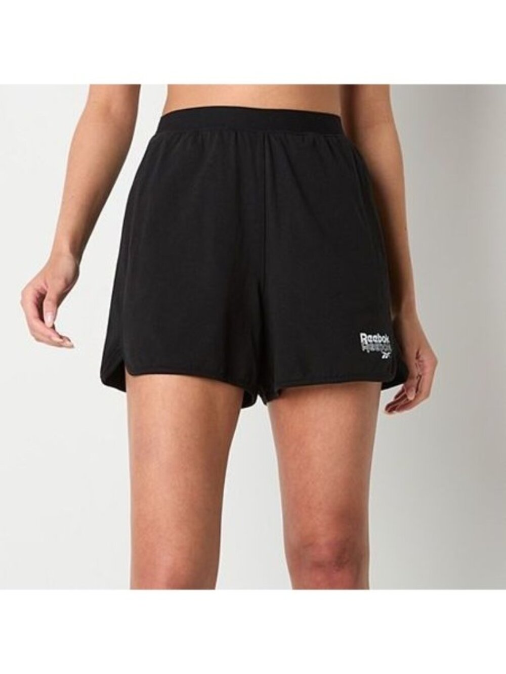 Reebok Womens French Terry Athletic Rie Training Workout Shorts Black Size M NWT